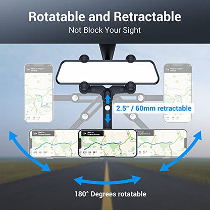PROfezzion Car Rearview Mirror Magnetic Phone Mount Holder for MagSafe - style: Car Rearview Mirror or Vent