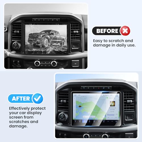 Canvcle Screen Protector for Ford F-150 2021-2025 2026/F150 Lightning 2022-2025 2026, 12 Inch Touch Screen Protector Tempered Glass Screen Cover Navigation Display Infotainment Protective Film - size: 2021-Present Ford F-150/F150 Lightning 12 Inch