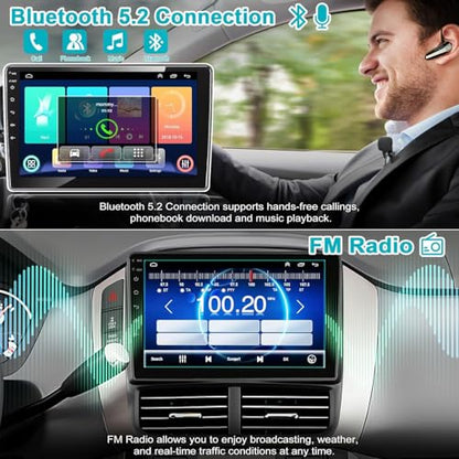 4+64G Android 13 Car Radio for Honda Pilot 2006 2007 2008,9" Touchscreen Stereo Support Wireless Carplay&Android Auto,Built-in GPS Navigation/WiFi/Steering Wheel Control/Bluetooth/Reverse Camera/HiFi