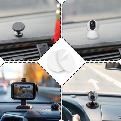 40 Pcs Double Sided Adhesive Pads 2"/50mm Round Heavy Duty Mounting Tape Clear Removable Dots for Car Phone Mounts Dashboard Dash Cam Base Home Office