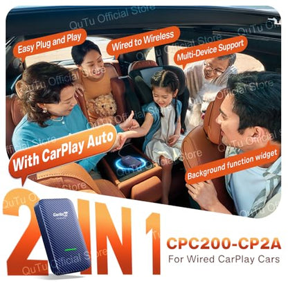 CarlinKit 4.0 Wireless CarPlay 2026 Apple Adapter 2-in-1 CPC200-CP2A