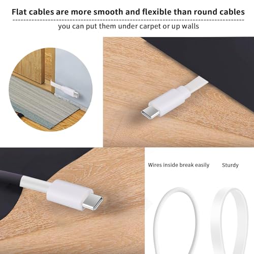 2 Pack 20FT Power Extension Cable Compatible with Wyze Cam v4/v3/OG,Wyze Cam Pan v3/v4,Blink,eufy,NestCam Indoor,Amazon Cloud Camera,USB A to USB C (White) - color: White, size: 20FT