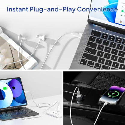 Elebase for iPhone 17 Air Pro Max Adapter,USBC Car Charging Cable Adapter - color: White