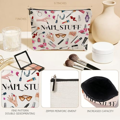 Nail Stuff Makeup Bag, Nail Technician Cosmetic Bags Zipper Pouch - color: Multicolor 105