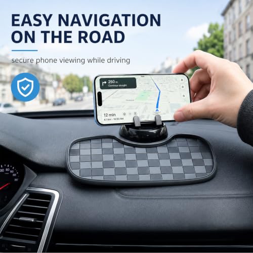 Multi-Functional Support Anti-Slip Pad,3 In 1 Dashboard Grip Pads For Phones,Anti Slip Mat For Car Dashboard,Multi Functional Support Anti Slip Pad For Phones Sunglasses Keys(Big Square Black + Gray)