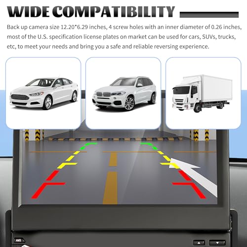 License Plate Backup Camera,170° Wide Angle License Plate Camera with LED HD Night Vision Design,Water Resistant Back up Cameras for Cars for US Licenses Plates,Cars,SUVs