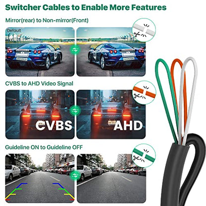 HD Backup/Front/Side View Camera, GreenYi AHD 720P Reverse Rear Cam for Car, SUV, RV, Trailer, Camper, Van, Pickup, Adjustable Fisheye Lens, 170 Degrees Viewing Angle(Black) - color: Black