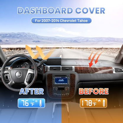 Sunsdrew Dash Cover for 2007-2014 Chevrolet Suburban/Tahoe&GMC Yukon - size: 07-14 Tahoe Dash Cover