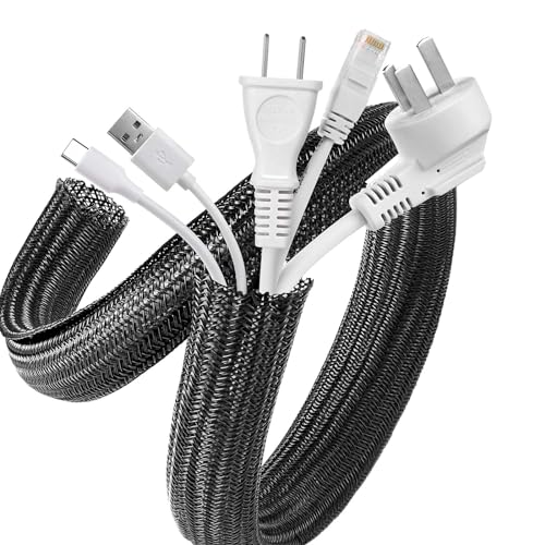 AGPTEK Cable Sleeve, 10ft - 1 inch Cable Management Cord Hider, Black - color: Black, size: 1"-10ft