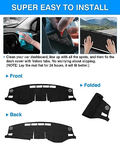 Cartist Dashboard Cover Mat for 2019-2022 2023 2024 2025 Toyota RAV4 Accessories Dash Cover Suede Dash Mat Sunshade Glare UV Rays Protector - size: dash mat for Toyota RAV4 2019-2025