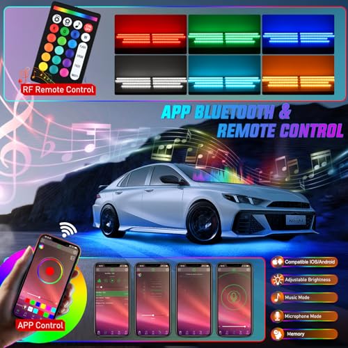 Nilight 8피스 알루미늄 RGBW 언더글로우 LED 스트립 조명, 앱 및 리모컨 포함 - color: 8피스 알루미늄 언더글로우 스트립 라이트 RGBW