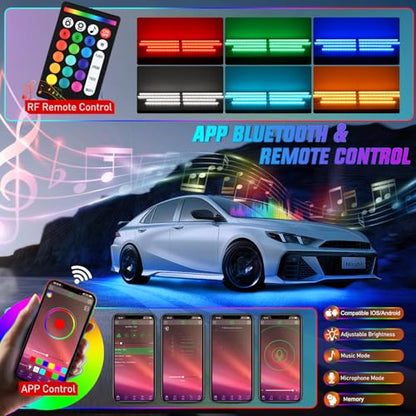 Nilight 8피스 알루미늄 RGBW 언더글로우 LED 스트립 조명, 앱 및 리모컨 포함 - color: 8피스 알루미늄 언더글로우 스트립 라이트 RGBW