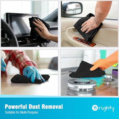 Orighty Microfiber Cleaning Cloth, Cleaning Rags, 12 Pack, 12x11 in, Black - color: Black, size: 12 Pack