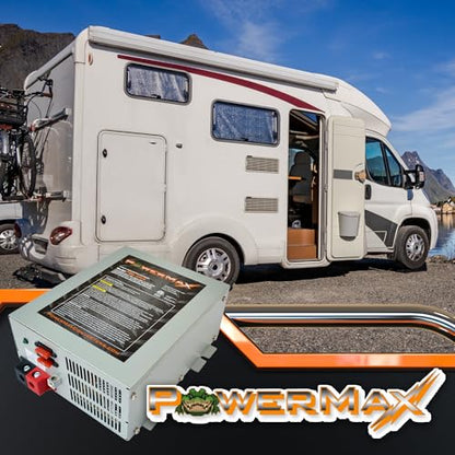 PowerMax PM4 45A RV Converter | 45 Amp 12V Power Converter with a Built-in 3-Stage Smart Battery Charger | AC to DC Power Supply | Lithium Compatible | Adjustable Output 13.5VDC - size: 45 Amp