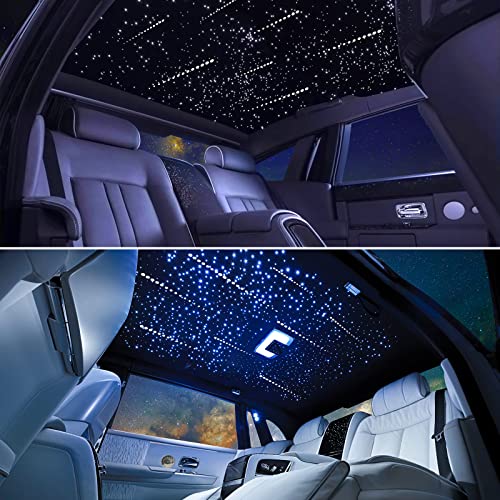Meteor 16W Starlight Headliner Kit, Star Light Headliner with Bluetooth APP/Remote/Music Mode, Fiber Cable 450pcs of(0.03+0.04+0.06in)*9.8ft+Shooting Star kit for Car Roof&Home Decoration - size: Meteor+450pcs of (0.03+0.04+0.06in)*9.8ft