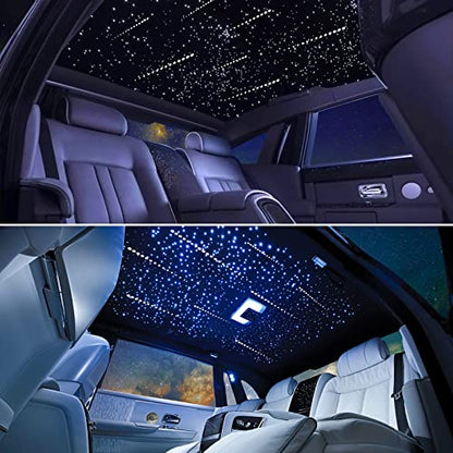 Meteor 16W Starlight Headliner Kit, Star Light Headliner with Bluetooth APP/Remote/Music Mode, Fiber Cable 450pcs of(0.03+0.04+0.06in)*9.8ft+Shooting Star kit for Car Roof&Home Decoration - size: Meteor+450pcs of (0.03+0.04+0.06in)*9.8ft