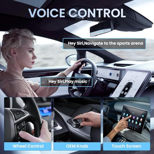 Wireless CarPlay Adapter 3 in 1, Convert Wired CarPlay to Wireless, Support Android Auto, AirPlay Screen Mirroring, Plug and Play for Cars with Factory Wired CarPlay