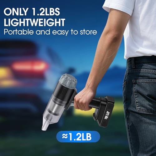 26pcs Car Cleaning Kit, Gray Interior Detailing Kit with High Power Vacuum Portable Cordless, Handheld Vacuum Cleaner for Home, Car, Pet Hair, Keyboard, Complete Auto Accessories for Gift