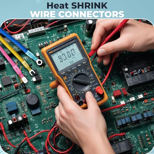 300PCS Waterproof Heat Shrink Wire Connector Kit – Copper Crimp Terminals with Butt, Ring, Fork, Spade & Quick Disconnect, AWG 22-10, for Marine, Automotive, Boat & ATV Wiring