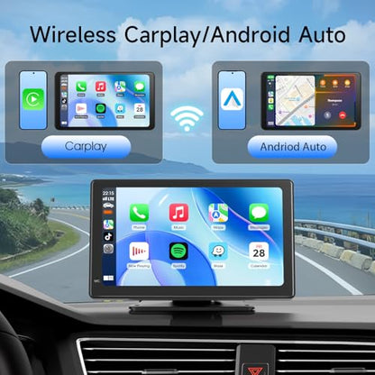 Haudio Portable CarPlay Screen for Apple CarPlay & Android Auto, 7 Inch Wireless Car Stereo Touchscreen with Bluetooth, GPS Navigation, Voice Control, Backup Camera Support for All Vehicles - size: 7 inch(7002)