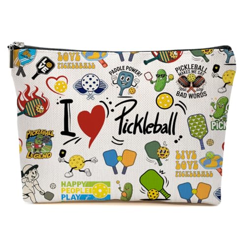 JIUWEIHU Pickleball Makeup Bag, Pickleball Gifts for Women Cosmetic Bags - color: Multicolor 0069