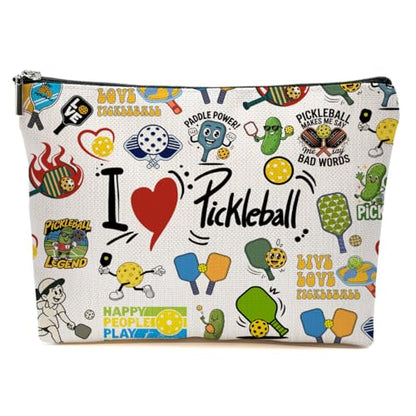 JIUWEIHU Pickleball Makeup Bag, Pickleball Gifts for Women Cosmetic Bags - color: Multicolor 0069
