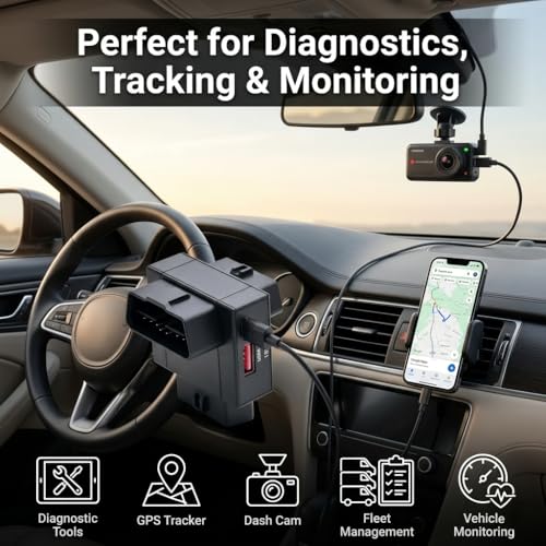 iKKEGOL OBD2 Splitter Adapter, OBD II 16 Pin 1 Male to 2 Female Extension Cable with USB & USB-C Charging Ports, OBD2 Y Splitter 2 Way Dual Converter for Diagnostic Scanner Dash Cam (Bottom Widest) - color: Bottom Widest