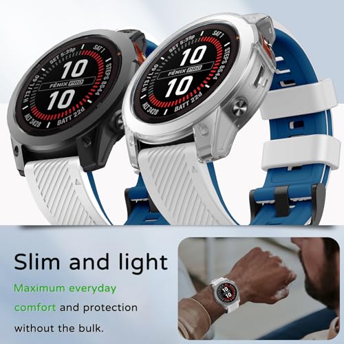Protector Cases Compatible with Garmin Fenix 7X/Epix Pro 51MM Case Cover Soft TPU Bumper Rugged Shock Proof Protective Shell for Garmin Fenix 7X Pro Watch Case - color: Transparent white