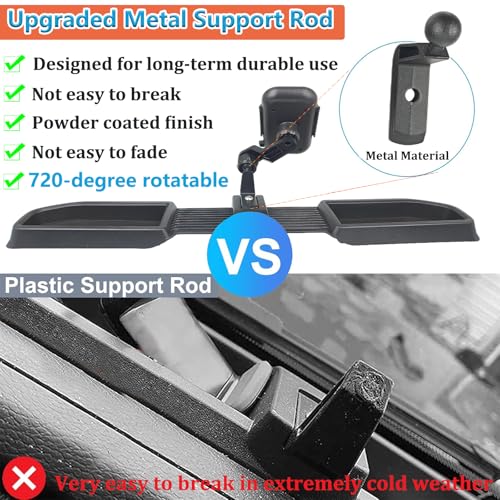 Upgraded 720-degree Rotatable Phone Mount for 2024 2025 2026 Jeep Wrangler JL JLU Gladiator JT (NOT for Wrangler 4XE) Phone Holder Dash Mount System Kit Accessories with Dashboard Tray Storage Box - size: Upgraded