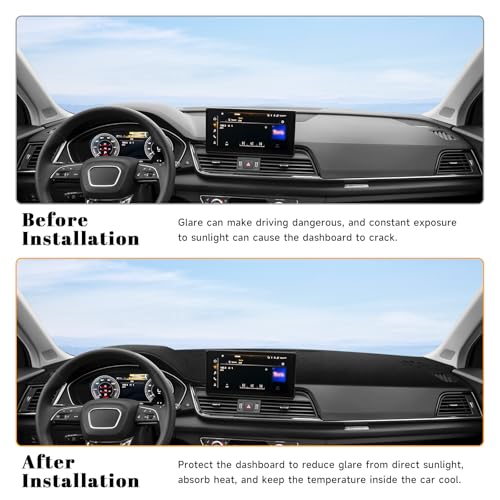 Black Dashboard Dash Board Cover Mat Carpet for Audi 2018-2025 Q5 Accessories Dash Cover Flannel Material Dash Mat Sunshade - size: for Audi 2018-2025 Q5