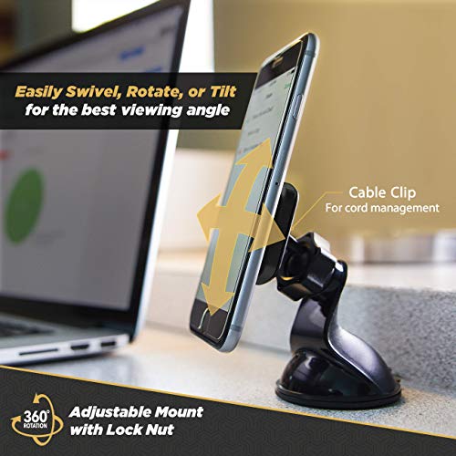Scosche MAGWSM-2PXCES0 MagicMount Magnetic Suction Cup Phone Mount for Car Windshield/Dashboard, 360° Adjustable Magnet Head, Universal Phone Holder Compatible With iPhone, Samsung & More (Pack of 2) - size: 2 Pack, style: Window / Dash Suction