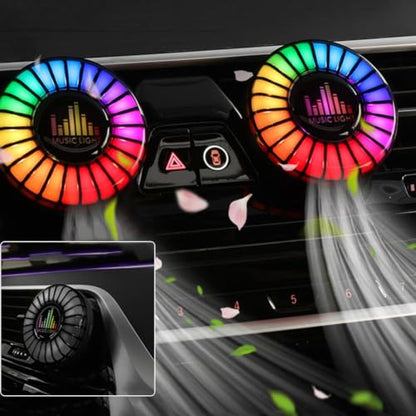 Sound Reactive RGB Pickup Lamp, Voice Activated LED Rhythm Light With Aromatherapy Air Vent Clip, USB Powered, Black For Vehicles(West afternoon tea) - size: West afternoon tea
