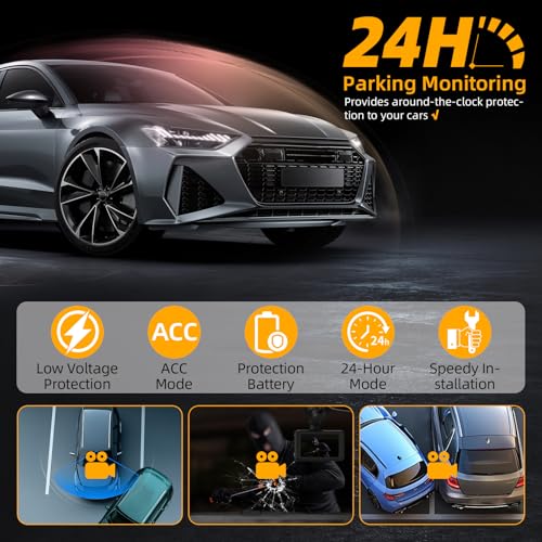 GELRHONR OBD Hardwire Kit, OBD2 to Right Angle USB C Power Adapter Cable for Dash Camera with LED Display and Low Voltage Protection, 12-30V to 5V/3A 24 Hours Surveillance and Acc 2 Mode,11.5FT