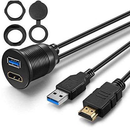 OBVIS USB3.0 and HDMI Panel Flush Mount Cable – (3 Feet) - size: 3 Feet