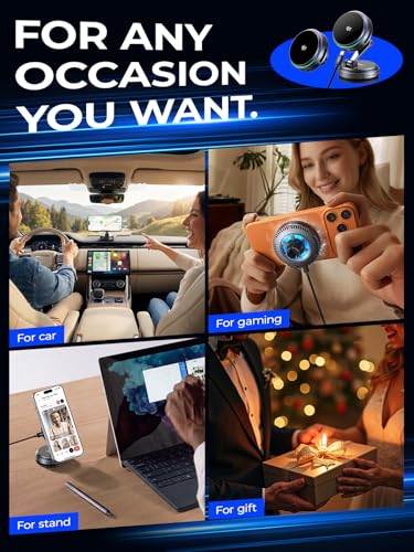 XO Qi2.2 Magnetic Car Mount Charger,25W Fast Charging with Cooling Fan and LED Light, 360° Rotatable Strong Hold Car Phone Mount with for Phone,Universal Fit for Most Vehicles, Easy Installation
