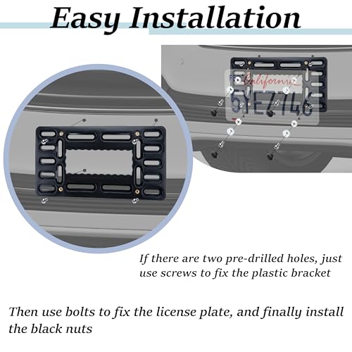 License Plate Bracket Holder, Front License Plate Frames, Universal Kit