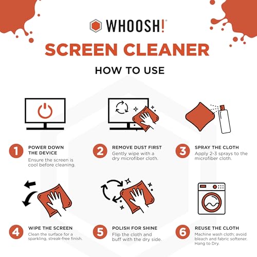 WHOOSH! Screen Shine Duo XL – Screen Cleaner and Wipe Kit, 3.4 + 1 fl oz - size: 4.4 Fl Oz (Pack of 1)