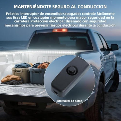 Truck Bed Lights - 3PCS 60" 270 LED Bed Light Strip Kit, Waterproof with On/Off Switch & Splitter, 6000K Cool White LED Lights for Pickup Truck, SUV, RV, Boat - color: 3PCS truck bed lights （White）