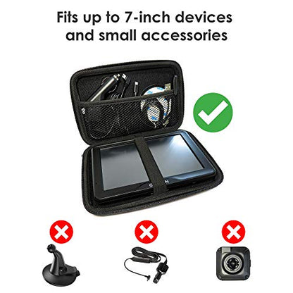 Hard Travel Carrying Case for 7” GPS with Stylus & Screen Protector for Magellan RoadMate 1700-LM 7722-LM 7732T-LM 7771T-LMB 9020T-LM 9055-LM 9200-LM 9212T-LM 9250T-LMB 9261T-LM 9270T-LM, HC7