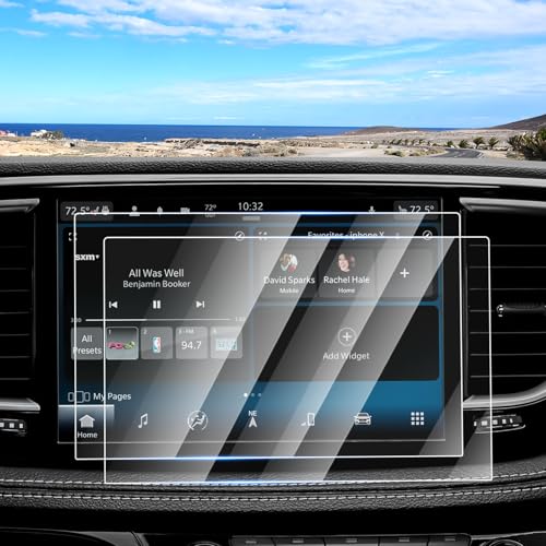 Canvcle 2PCS Screen Protector for 2021-2025 2026 Jeep Grand Cherokee L/Dodge Durango/Chrysler Pacifica, 10.1 Inch Touch Screen Protector Cover Tempered Glass Navigation Display Protective Film - size: 2021-Present Grand Cherokee L/Durango/Pacifica