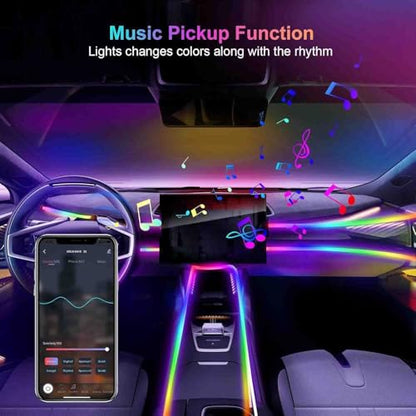 Smart Acrylic LED Car Interior Lights, 10-in-1 Fiber Optic Ambient Kit - size: Car Ambient Lighting Kit (10 in 1)