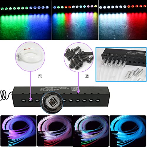 AZIMOM 16W Twinkle & Sound Activate 600pcs*0.03in*13.1ft Fiber Optic Starlight Headliner Kits+RGB Meteor Shooting Star,APP& Remote Control Light Engine End Glow Fiber Strands Home Car Ceiling Décor - size: Meteor+600pcs*0.03in*13.1ft