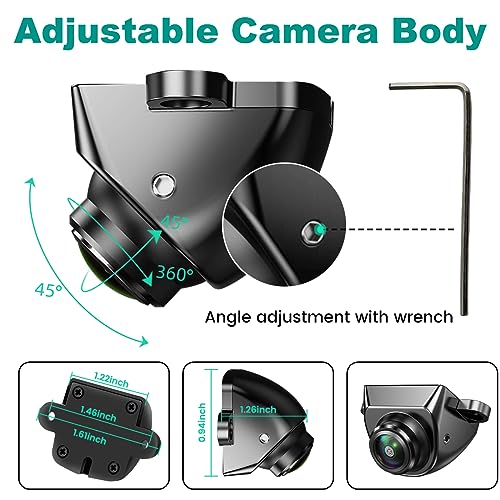 AHD 1080P Vehicle Backup Camera Only Work with Monitors Radio Head Units Supporting AHD 1080P 25HZ/PAL Video Signal, GreenYi Reverse Rear/Front/Side View Camera, Adjustable Fisheye Lens