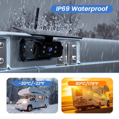 FEISIKE Magnetic Solar Wireless Backup Camera: 5" 1080P Monitor - size: 5 Inch