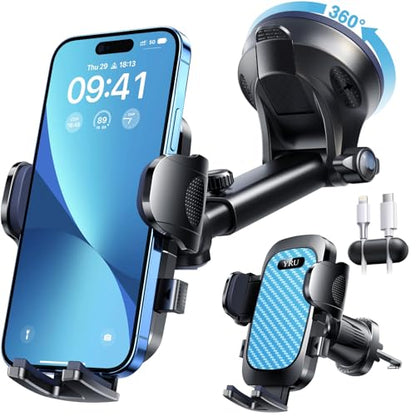 YRU True Military-Grade 360°Rotation Suction 2026 Ultimate Car Phone Holder - color: Royal Blue