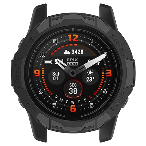Case Compatible with Garmin epix Pro (Gen 2) 47mm/Fenix 7 Pro (47mm), TPU Screen Cover Anti-Scratch Bumper Frame Replacement Protective Case for Epix Pro 47mm&Fenix 7 Pro 47mm (Black) - color: Black
