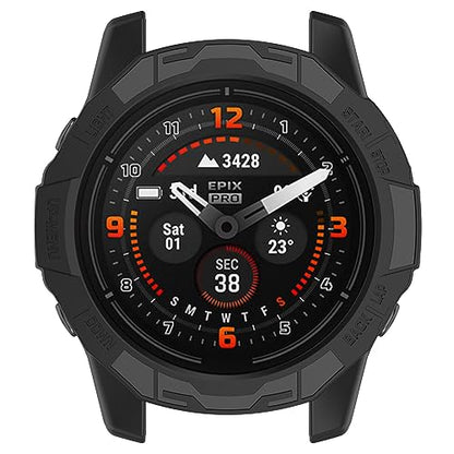 Case Compatible with Garmin epix Pro (Gen 2) 47mm/Fenix 7 Pro (47mm), TPU Screen Cover Anti-Scratch Bumper Frame Replacement Protective Case for Epix Pro 47mm&Fenix 7 Pro 47mm (Black) - color: Black