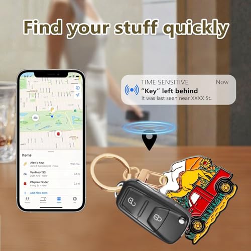 Camel Sunflower Leather Keychain Case Holder,GPS Tacker With Keychain Ring,Red Truck Access Card Scratch-Resistant,Finders Accessories For Pets, Luggage, Wallet, Backpacks - color: Camel Sunflower