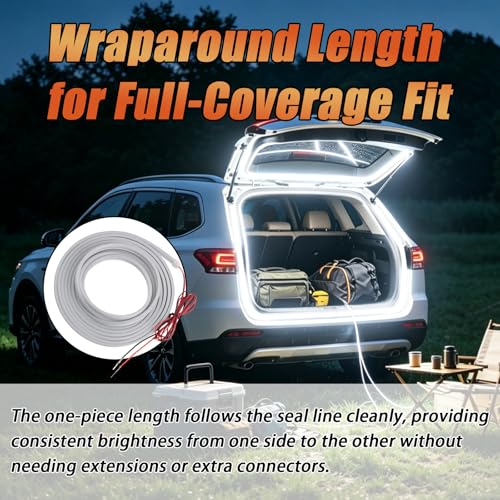 157.48 Inch Flexible Trunk Light Strip,Water-Resistant LED Light Strip for Car with Soft White Glow,Universal Concealed Ambient Lighting Car Strips Cars Accessories with Tools