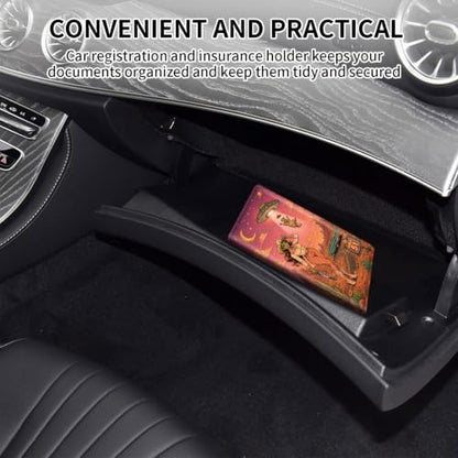 Car Registration and Insurance Card Holder Wallet, Alien Cowgirl Pink Vehicle Document Organizer for Glove Box, Auto License & ID Card Holder Case, Slim Multi-Slot Car Paper Organizer - color: Desert Alien Cowgirl Pink
